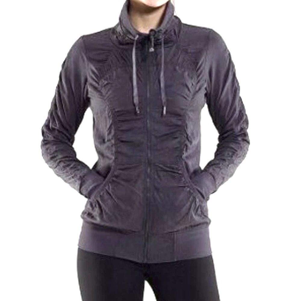 Lululemon Cool Down Reversible Jacket Ruched Gray… - image 1